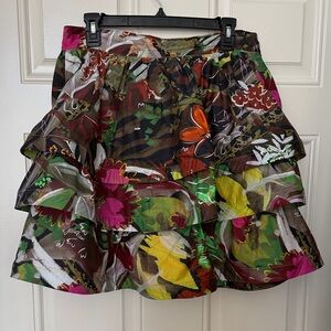 Vibrant Floral Layered Skirt